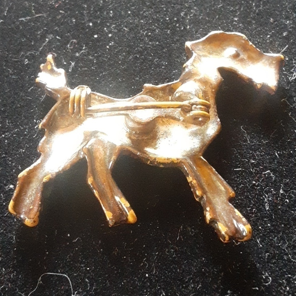 Vintage Gold Tone Schnauzer - Picture 3 of 5